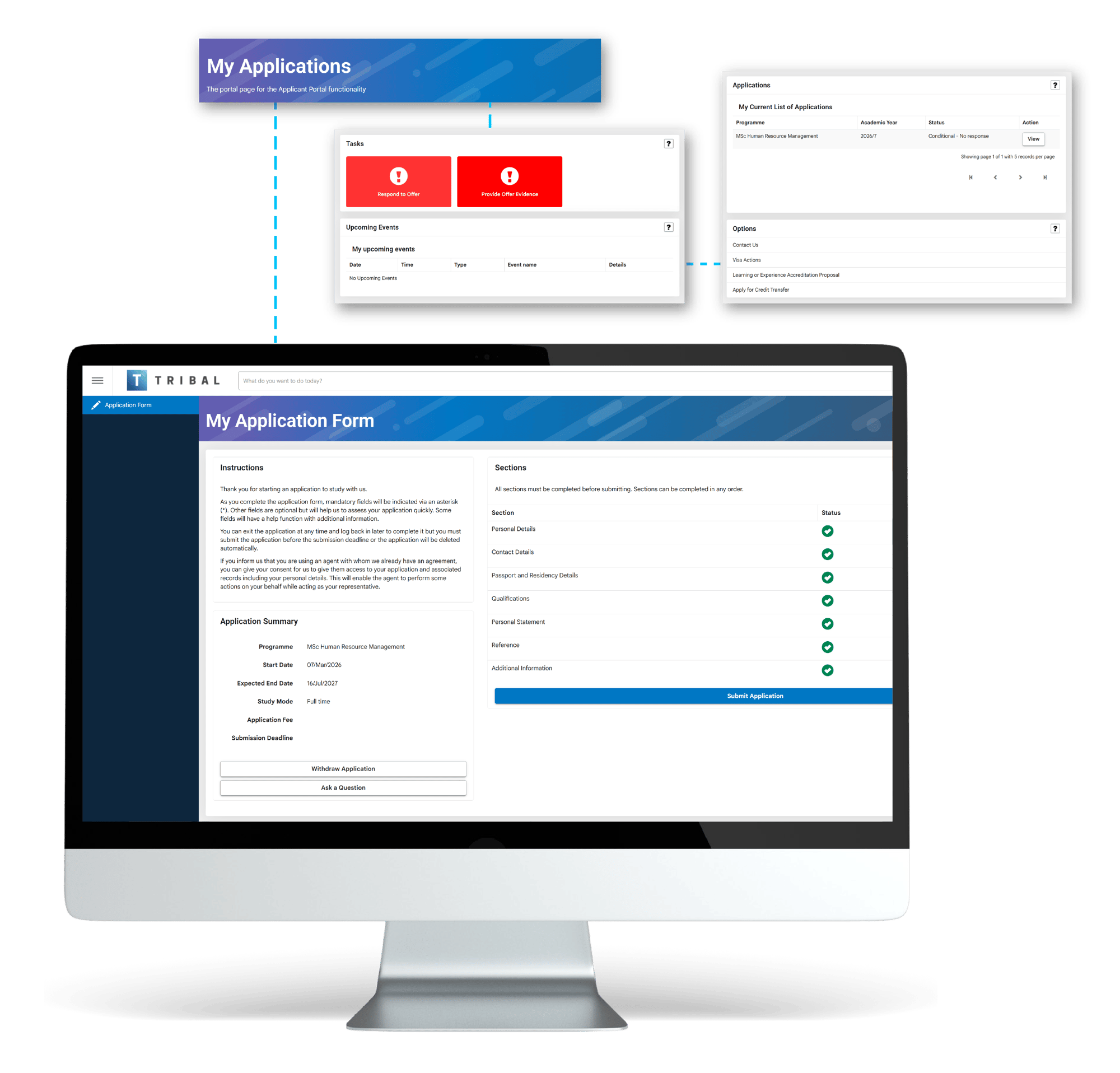 Admissions applicant dashboard visualisation Admissions applicant dashboard visualisation
